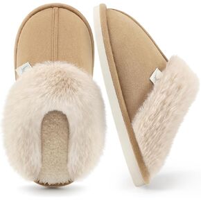 Aomigoct Slippers for Women House Shoes: Memory Foam Fuzzy Womens Slippers Indoor Outdoor Fluffy Bedroom Shoes Slip On