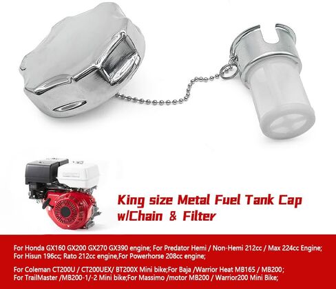 17620-Z4H-900 Metal Gas Cap King Size Fit for Honda GX160 GX200 GX270 GX390 for Predator 196cc 212cc engine for Coleman CT200U CT200UEX BT200X Fuel Tank Lid Cap Replacement 17620Z4H900 in Kuwait
