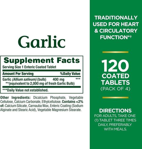Nature's Bounty Garlic 2000mg, Tablets 120 ea (Pack of 6) in Saudi Arabia