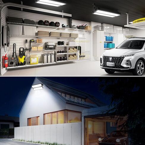 2 حزمة ضوء متجر LED للمرآب، 120 وات 10000 لومن 5000 ك ضوء النهار LED ضوء خليج عالي، IP66 ضوء فيضانات خارجي مقاوم للماء مع قابس أمريكي كابل 5FT لورشة العمل ساحة المرآب مصنع منطقة الإضاءة in Kuwait