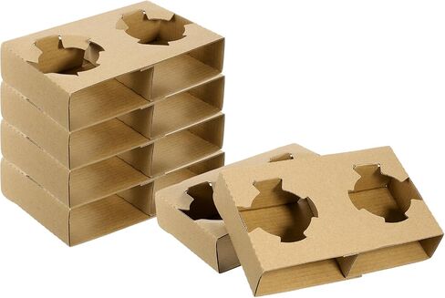uxcell Cup Holder, 25 Pack Convenient Single Kraft Drink Carrier, Disposable Paperboard Drink Holders for Hot or Cold Drinks in Saudi Arabia