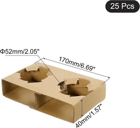 uxcell Cup Holder, 25 Pack Convenient Single Kraft Drink Carrier, Disposable Paperboard Drink Holders for Hot or Cold Drinks in Saudi Arabia