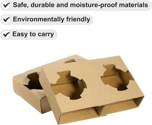 uxcell Cup Holder, 25 Pack Convenient Single Kraft Drink Carrier, Disposable Paperboard Drink Holders for Hot or Cold Drinks in Saudi Arabia