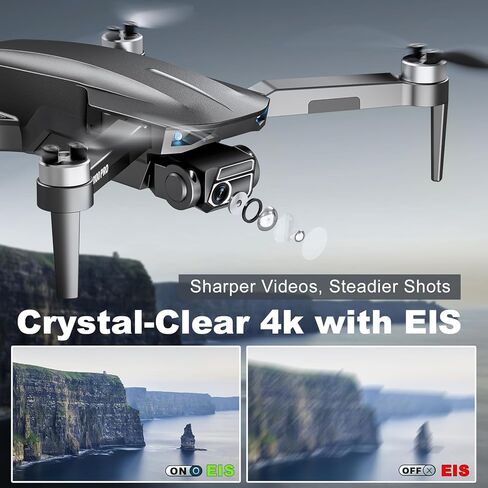 طائرة بدون طيار HHD مع كاميرا 4K للبالغين المبتدئين، أقصى وقت طيران يصل إلى 52 دقيقة، نطاق تحكم 10000 قدم، طائرة رباعية المروحية FPV RC قابلة للطي بوزن 249 جرام، العودة الذكية إلى المنزل، نقل 5 جيجا، محرك بدون فرش، مقاومة للرياح (رمادي) in Kuwait