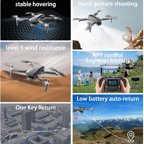 طائرة بدون طيار HHD مع كاميرا 4K للبالغين المبتدئين، أقصى وقت طيران يصل إلى 52 دقيقة، نطاق تحكم 10000 قدم، طائرة رباعية المروحية FPV RC قابلة للطي بوزن 249 جرام، العودة الذكية إلى المنزل، نقل 5 جيجا، محرك بدون فرش، مقاومة للرياح (رمادي) in Kuwait