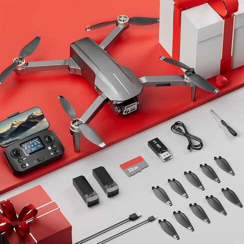 طائرة بدون طيار HHD مع كاميرا 4K للبالغين المبتدئين، أقصى وقت طيران يصل إلى 52 دقيقة، نطاق تحكم 10000 قدم، طائرة رباعية المروحية FPV RC قابلة للطي بوزن 249 جرام، العودة الذكية إلى المنزل، نقل 5 جيجا، محرك بدون فرش، مقاومة للرياح (رمادي) in Kuwait