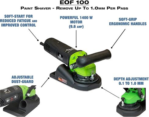 C.S. Unitec Electric Paint Stripper - Paint Stripper for Wood, Metal, Concrete, Decks, Siding, More - EOF 100 Carbide Paint Remover Machine Removes: Dry Paint, Varnish, Latex, More - Made in Germany in Saudi Arabia