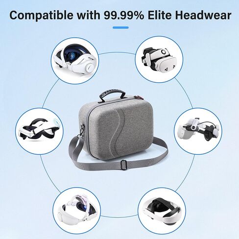 Large Carrying Case for Meta Quest 3S/3, Hard Travel Case Compatible With BOBOVR S3 Pro/KIWI Design Battery Head Strap, Controller and Accessory, Portable Hard Shell Bag, Black in Kuwait