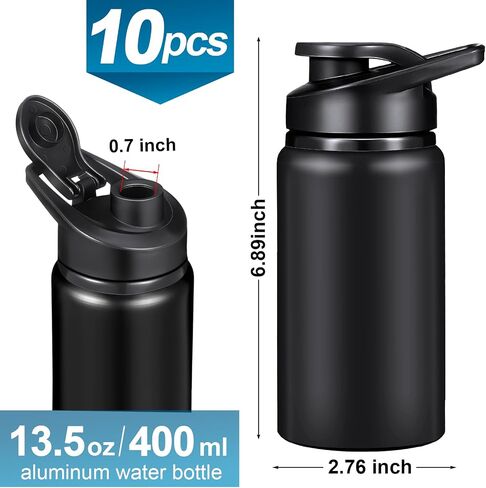 10 Pieces 20oz Reusable Aluminum Water Bottles Bulk Multicolor Outdoor Sports Water Bottles Multipack Travel Bottles for Gym, Hiking, Cycling, Camping, Fishing, Snap Lid in Saudi Arabia