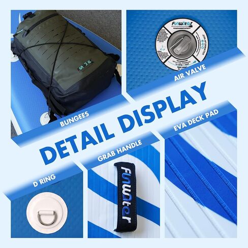 FunWater Inflatable 10'6×33"×6" Ultra-Light (17.6lbs) SUP for All Skill Levels Everything Included with Stand Up Paddle Board, Adj Floating Paddles, Pump, SUP Travel Backpack, Leash,Waterproof Bag in Saudi Arabia