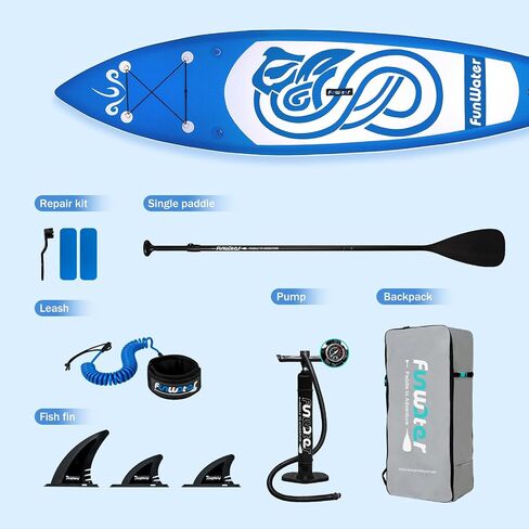 FunWater Inflatable 10'6×33"×6" Ultra-Light (17.6lbs) SUP for All Skill Levels Everything Included with Stand Up Paddle Board, Adj Floating Paddles, Pump, SUP Travel Backpack, Leash,Waterproof Bag in Saudi Arabia