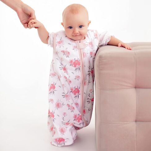 Baby Sleep Sack 1.0 TOG, Organic Cotton Baby Wearable Blanket with Two-Way Zipper, Swaddle Transition Baby Sleeping Bag, All-Season Sleep Sack for Newborn Infant Toddler Boy Girl, 2-Pack, 6-12 Month in Saudi Arabia