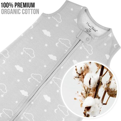 Baby Sleep Sack 1.0 TOG, Organic Cotton Baby Wearable Blanket with Two-Way Zipper, Swaddle Transition Baby Sleeping Bag, All-Season Sleep Sack for Newborn Infant Toddler Boy Girl, 2-Pack, 6-12 Month in Saudi Arabia