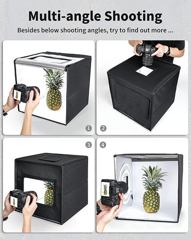 Glendan Portable Photo Studio Light Box, 16" x 16" Professional Dimmable Shooting Tent Kit with 256 LED Table Top Light & 6 Backdrops for Product Photography in Saudi Arabia