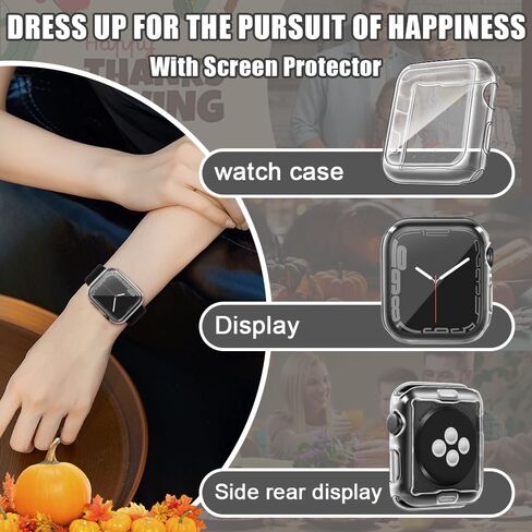 top4cus 42mm (Series 10) Cover Soft TPU Anti-Scratch Lightweight 42mm Iwatch Case All-Around Screen Protector, Optional Cases Compatible with Apple Watch Series 9/8/7/6/SE/SE2/5/4/3/2/1 - Dark Green in Kuwait