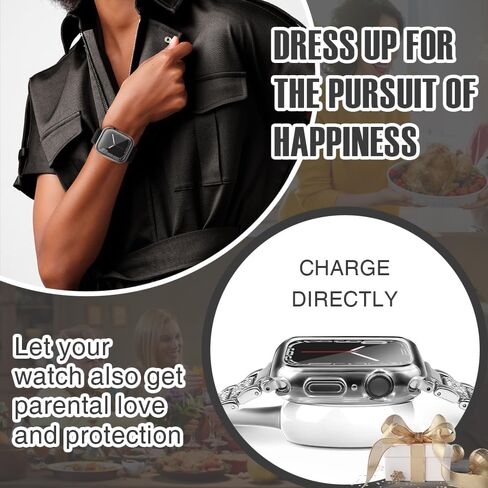 top4cus 42mm (Series 10) Cover Soft TPU Anti-Scratch Lightweight 42mm Iwatch Case All-Around Screen Protector, Optional Cases Compatible with Apple Watch Series 9/8/7/6/SE/SE2/5/4/3/2/1 - Dark Green in Kuwait