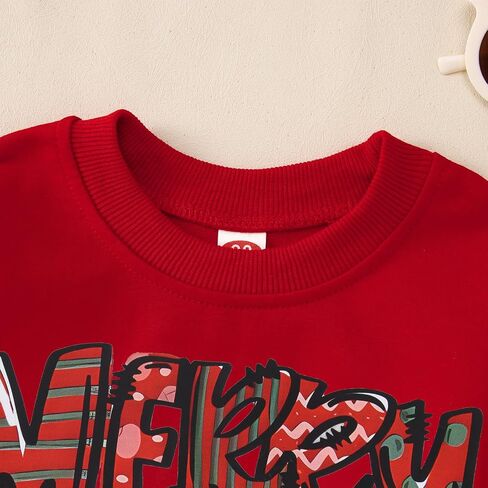 Kid Christmas Sweatshirt Toddler Baby Girl Boy Funny Merry and Bright Xmas Tree Print Pullover Long Sleeve Shirt in Saudi Arabia