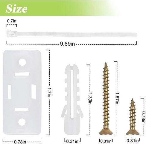 مجموعة مرساة حائطية لسلامة الأطفال من ميسي مكونة من 15 قطعة من أشرطة الأثاث المقاومة للطرف والقابلة للتعديل | مجموعة شديدة التحمل مضادة للطرف لخزانة رف الكتب in Kuwait