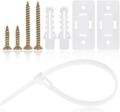 مجموعة مرساة حائطية لسلامة الأطفال من ميسي مكونة من 15 قطعة من أشرطة الأثاث المقاومة للطرف والقابلة للتعديل | مجموعة شديدة التحمل مضادة للطرف لخزانة رف الكتب in Kuwait