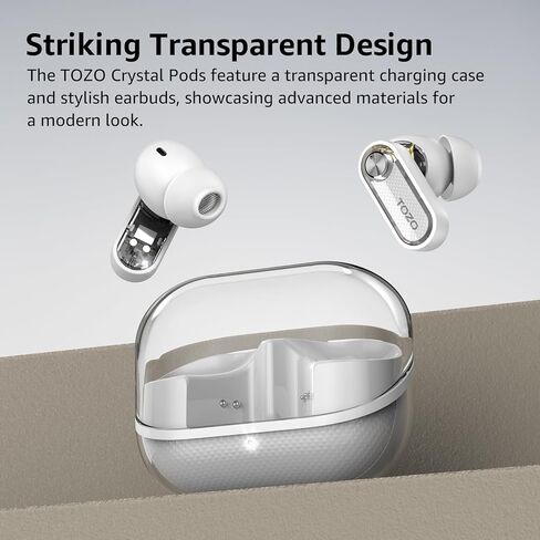 TOZO Crystal Pods Wireless Earbuds in Ear Bluetooth Headphone Black in Kuwait