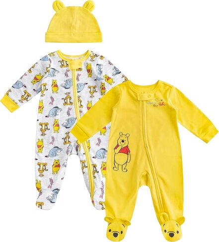 Disney Winnie the Pooh Baby Boys 2 Pack Sleep 'N Play Coveralls Footies for Newborn and Infant in Saudi Arabia