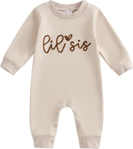 YINGISFITM Little Brother Little Sister Newborn Outfit Long Sleeve Sweatshirt Romper Infant Jumpsuit Fall Baby Girl Clothes in Saudi Arabia