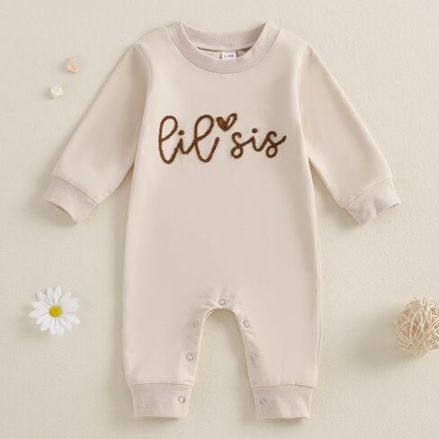 YINGISFITM Little Brother Little Sister Newborn Outfit Long Sleeve Sweatshirt Romper Infant Jumpsuit Fall Baby Girl Clothes in Saudi Arabia