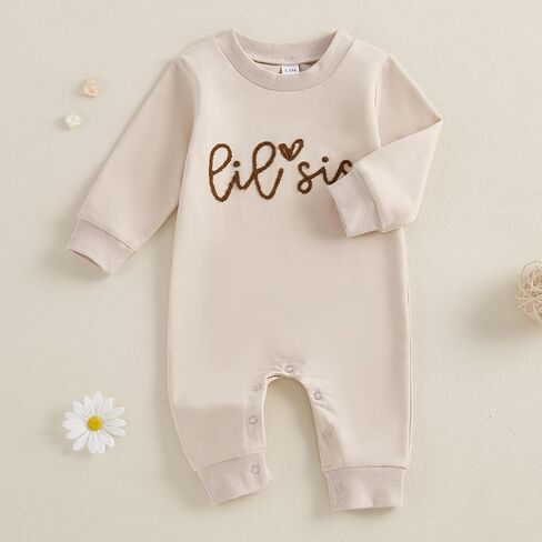 YINGISFITM Little Brother Little Sister Newborn Outfit Long Sleeve Sweatshirt Romper Infant Jumpsuit Fall Baby Girl Clothes in Saudi Arabia