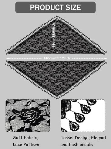2 Pcs Mass Veil Triangle Mantilla Cathedral Head Covering Chapel Veil Lace Shawl Latin Scarf Latin Mass Head Covering Veils for Bridal Women in Saudi Arabia