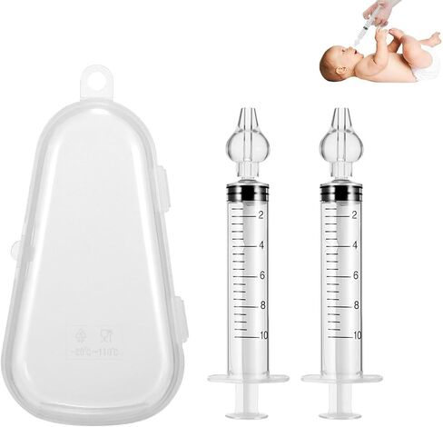 شفاطة أنف للأطفال، شفاطة أنف احترافية لتنظيف أنف الرضع متوافقة مع رذاذ الأنف الملحي للأطفال - أطراف سيليكون خالية من مادة BPA، نظامان محمولان لري الأنف مع حقيبة in Kuwait