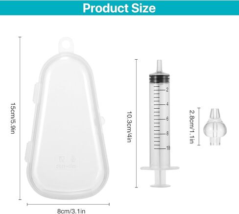 شفاطة أنف للأطفال، شفاطة أنف احترافية لتنظيف أنف الرضع متوافقة مع رذاذ الأنف الملحي للأطفال - أطراف سيليكون خالية من مادة BPA، نظامان محمولان لري الأنف مع حقيبة in Kuwait