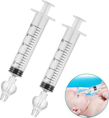 شفاطة أنف للأطفال، شفاطة أنف احترافية لتنظيف أنف الرضع متوافقة مع رذاذ الأنف الملحي للأطفال - أطراف سيليكون خالية من مادة BPA، نظامان محمولان لري الأنف مع حقيبة in Kuwait