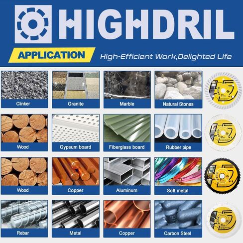 مجموعة شفرات المنشار الدائرية HIGHDRIL 3 بوصة 75 مم 4 قطع - قرص قطع الماس/HSS/كربيد لقطع طاحونة الزوايا المعدنية والنحاس والألومنيوم والبلاستيك والخشب والزجاج in Kuwait