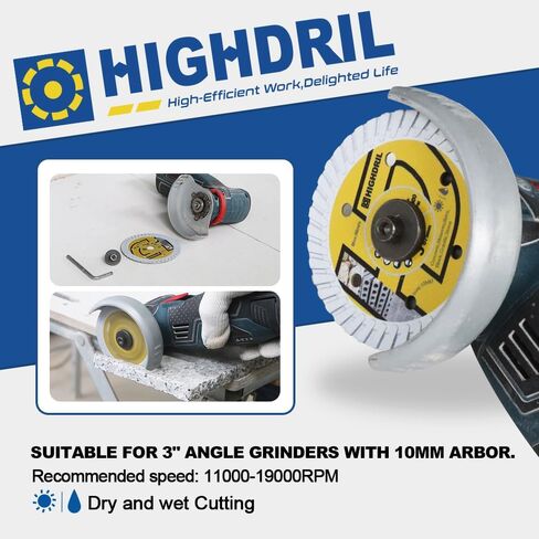 مجموعة شفرات المنشار الدائرية HIGHDRIL 3 بوصة 75 مم 4 قطع - قرص قطع الماس/HSS/كربيد لقطع طاحونة الزوايا المعدنية والنحاس والألومنيوم والبلاستيك والخشب والزجاج in Kuwait