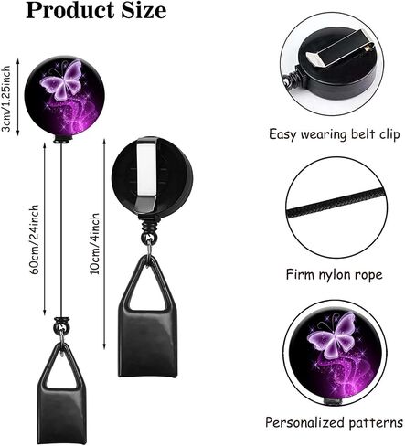 Retractable Lighter Holder with Belt Clip Decorative Badge Clip for lighters Retract Extension 24inch (Lion Wof Holder) in Kuwait