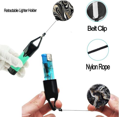 Retractable Lighter Holder with Belt Clip Decorative Badge Clip for lighters Retract Extension 24inch (Lion Wof Holder) in Saudi Arabia