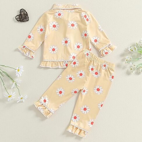 Christmas Pajamas For Kids Toddler Girl Pjs Long Sleeve Button Down Infant Baby Matching Pjs Lounge Set in Saudi Arabia