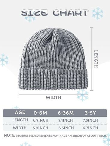 Glooarm 3 Pack Baby Beanie Knit Toddler Beanie Hat Hip-Hop Baby Acrylic Bonnet Infant Cozy Hat for Boys Girls, 0-5 Years in Saudi Arabia