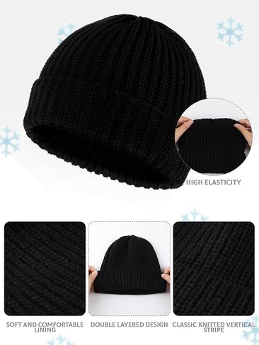 Glooarm 3 Pack Baby Beanie Knit Toddler Beanie Hat Hip-Hop Baby Acrylic Bonnet Infant Cozy Hat for Boys Girls, 0-5 Years in Saudi Arabia