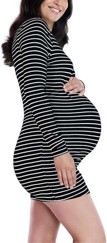 فستان حمل قصير بأكمام طويلة للنساء من Motherhood Maternity in Saudi Arabia