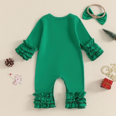 My First Christmas Baby Girl Outfit Santa Long Sleeve Romper Jumpsuit Christmas Newborn Girl Outfits Clothes in Saudi Arabia