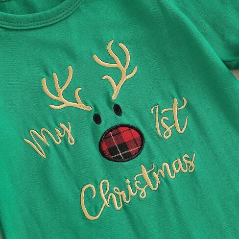 My First Christmas Baby Girl Outfit Santa Long Sleeve Romper Jumpsuit Christmas Newborn Girl Outfits Clothes in Saudi Arabia