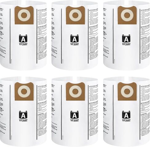 6 Pack Rigid VF3502 Shop Vac Bags For Ridgid 12-16 Gallon Wet Dry Vacuums, Ridgid Vacuum Bags Replacement for WD1950 WD1956 WD1851 WD1850 RV2400HF WD1680 WD1450 WD1270 in Kuwait