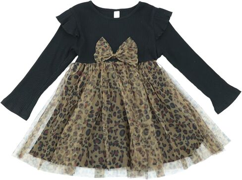 Little Bitty Toddler Tutu Dresses Long Sleeve Casaul Girls Fall Tulle Dress Party Princess Birthday Holiday for 2-8 Years in Kuwait