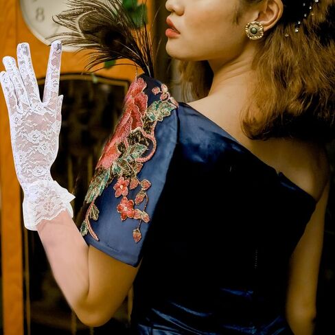 4 Pairs Lace Gloves Tea Party Gloves Wedding Lace Gloves Tea Party, Evening Gloves, Opera Gloves Fingerless Gloves Summer Gloves Prom Cosplay 1920s Costume Accessories in Saudi Arabia