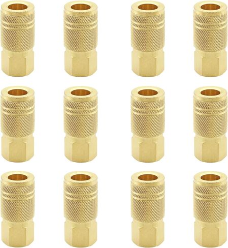 1/4-Inch Air Hose Fittings, 1/4 Inch Brass Female Industrial Coupler NPT Female Quick Connector Air Coupler for Professional Jobsites and Automotive Shops (12pcs Female Couplers) in Saudi Arabia