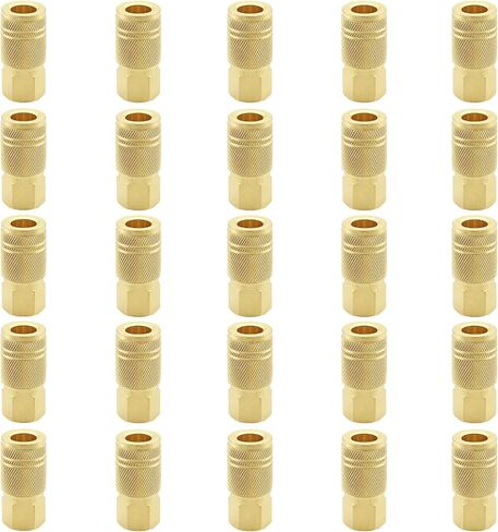 1/4-Inch Air Hose Fittings, 1/4 Inch Brass Female Industrial Coupler NPT Female Quick Connector Air Coupler for Professional Jobsites and Automotive Shops (12pcs Female Couplers) in Saudi Arabia