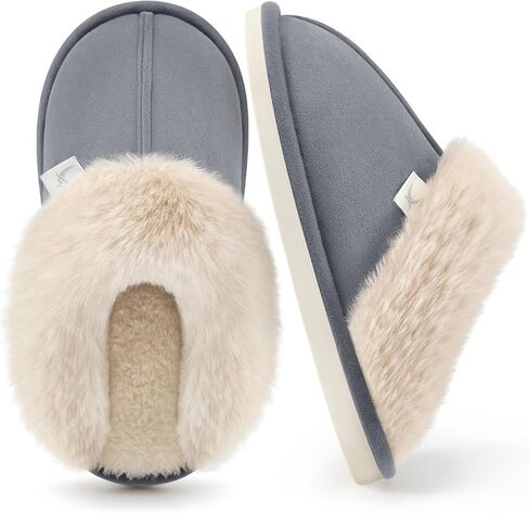 Aomigoct Slippers for Women House Shoes: Memory Foam Fuzzy Womens Slippers Indoor Outdoor Fluffy Bedroom Shoes Slip On in Saudi Arabia