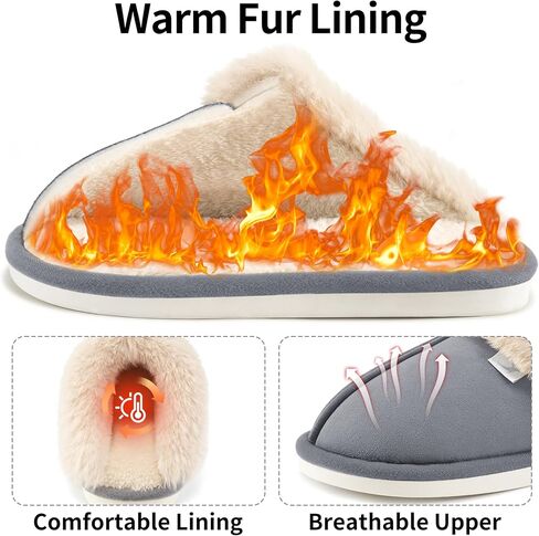 Aomigoct Slippers for Women House Shoes: Memory Foam Fuzzy Womens Slippers Indoor Outdoor Fluffy Bedroom Shoes Slip On in Saudi Arabia