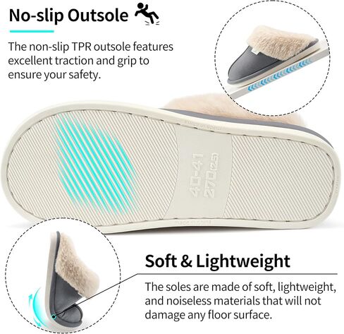 Aomigoct Slippers for Women House Shoes: Memory Foam Fuzzy Womens Slippers Indoor Outdoor Fluffy Bedroom Shoes Slip On in Saudi Arabia